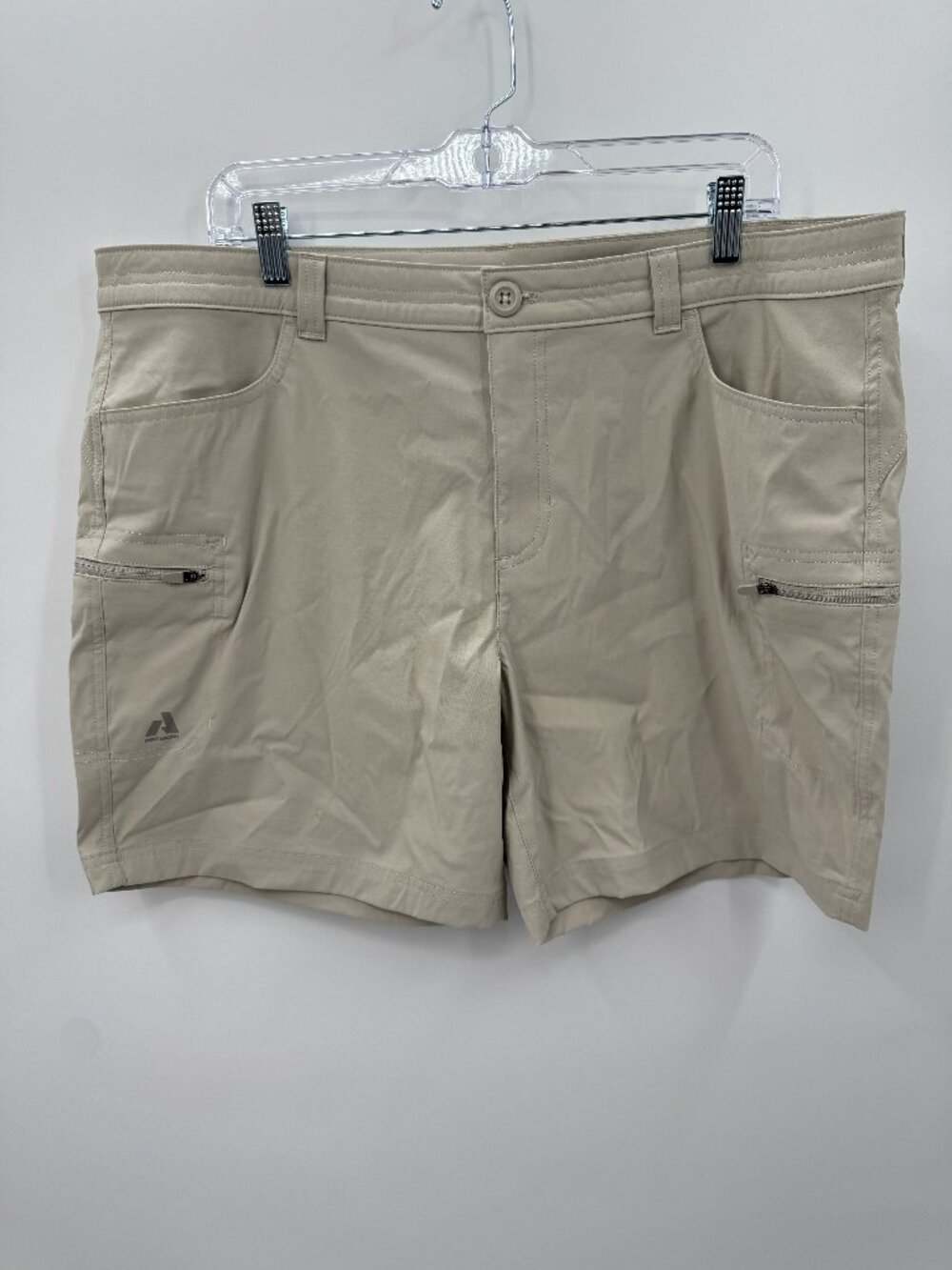 Eddie Bauer First Ascent Hiking Shorts Womens 18 Tan Khaki Stretch Cargo Outdoor